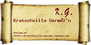 Kratochvilla Germán névjegykártya